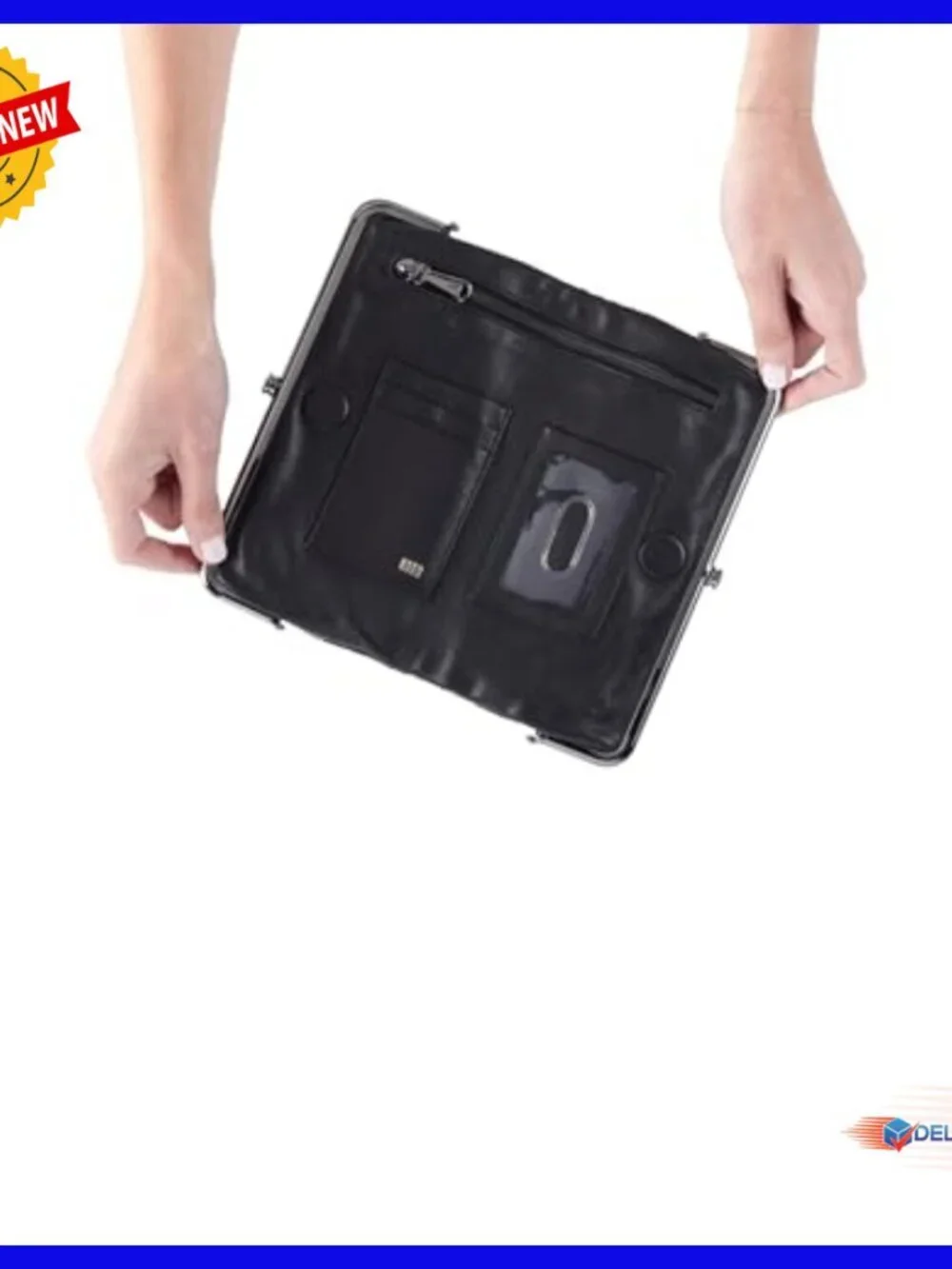 Leather Clutch Wallet with Phone Compartment, Magnetic Closure